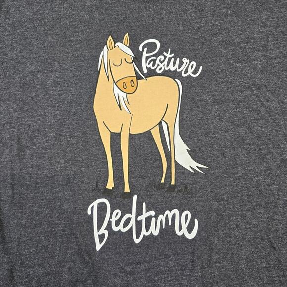 Lazy One Pajama Top Sleep Shirt Women's XL Pasture Bedtime Horse Farmer Rider - Picture 2 of 7